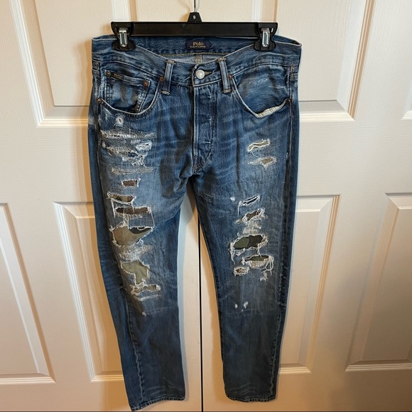 Polo Ralph Lauren ripped camouflage jeans size 30x32